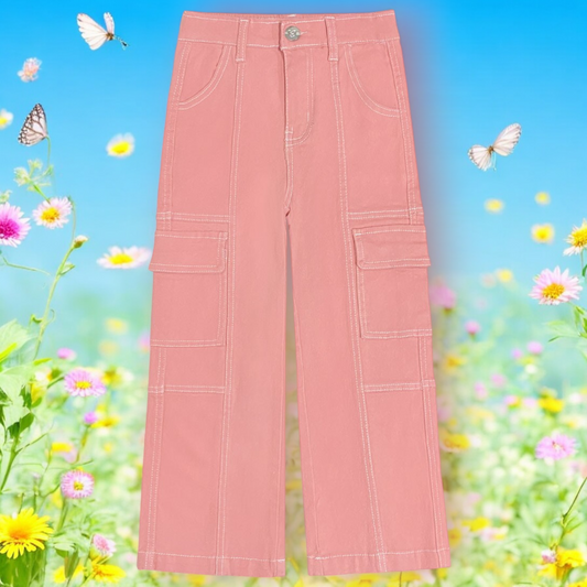 Pink Blossom Cargo Pants