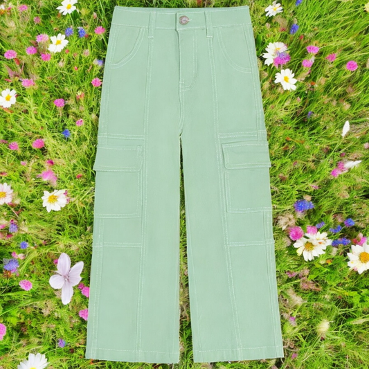 Sage Blossom Cargo Pants