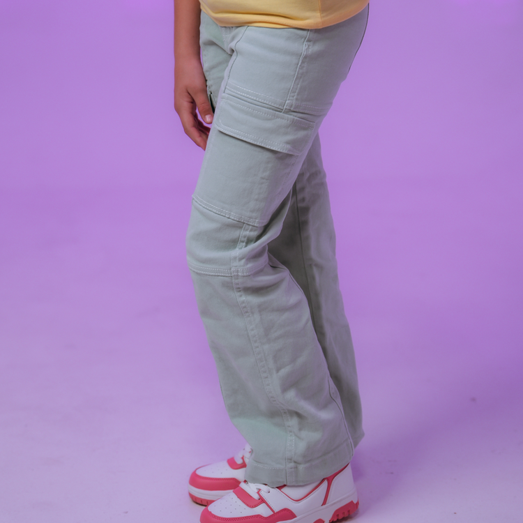 Sage Blossom Cargo Pants