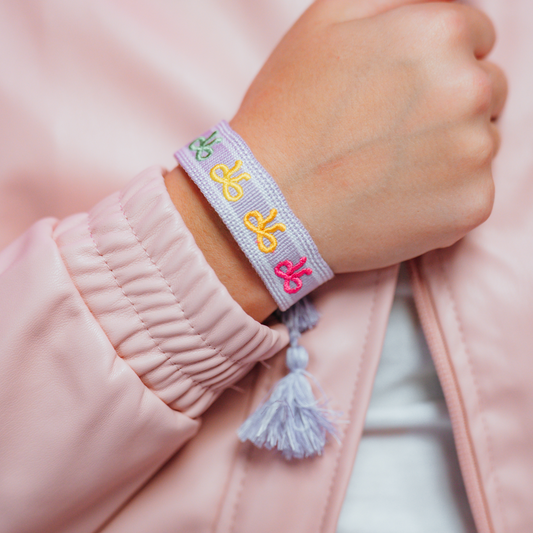 Lavender Bow Woven Bracelet