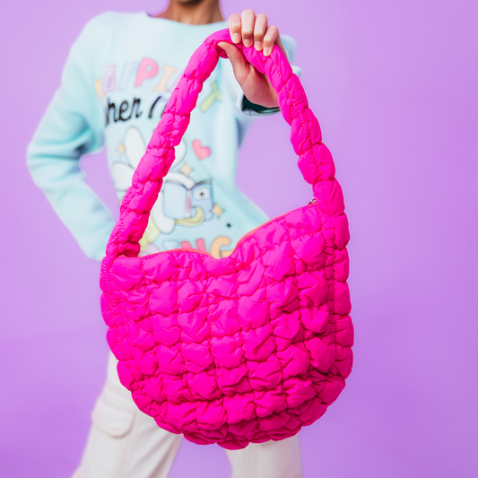 Pink Quilted Cloud Bag