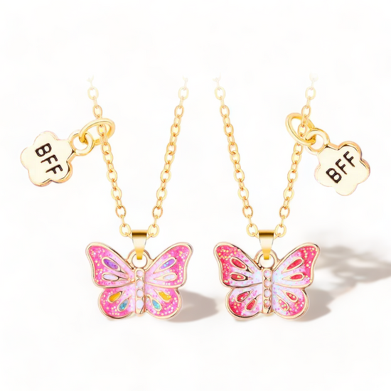 Bring some sunshine to your style with these Bestie Butterfly Necklace Set! These gorgeous necklaces will always remind you and your BFF that you're spreadin' your wings together. Flutter into the world of style and friendship with these beautiful necklaces.