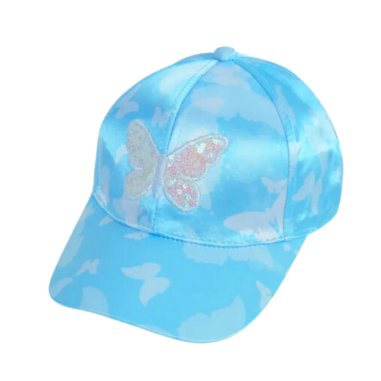 The stylish Butterfly Skies Ballcap is the perfect accessory for any outfit. Embroidered with an elegant butterfly and complete with sparkling sequins, it is an eye-catching piece that will get you compliments wherever you go.