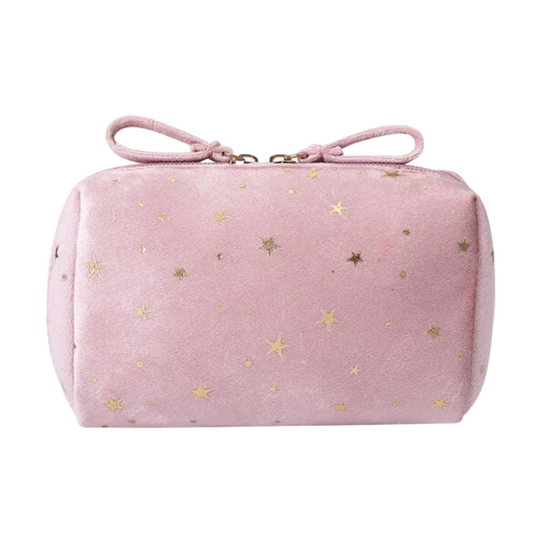 The Starlight Makeup Bag is out-of-this-world! Its golden star pattern and convenient size make it the ideal accessory to glamorously and discreetly keep your personal and beauty must-haves at arm's reach. 