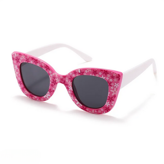 Channel your inner diva with our Courtney Cat Eye Sunglasses! With floral pink and white frames, you'll be stylish while blocking out those UV rays and making any outfit pop with pizzazz. You'll be sure to look like a cat-walk star!