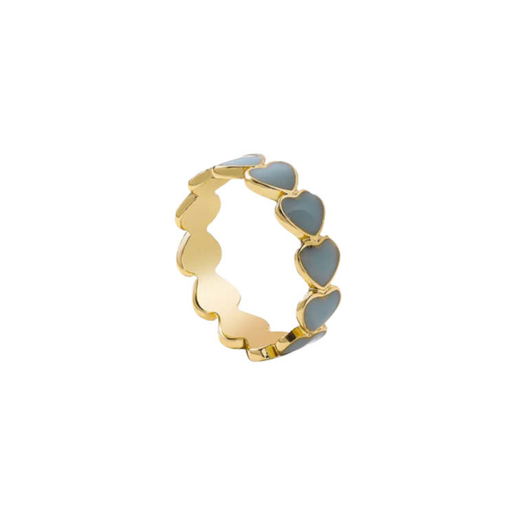 Instantly add some heart to your look with this Gold Gray Heart Ring! Styled with a cool gold and gray heart pattern, this sweet accessory adds a unique twist to any outfit. Plus, it’s bound to become your go-to statement piece. 