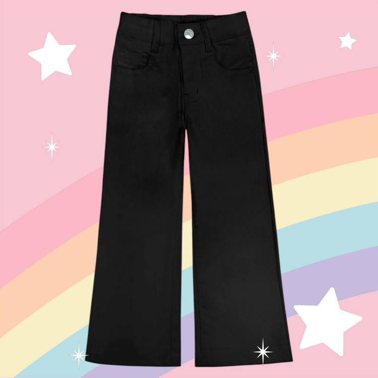 Black Starlight Wide-Leg Pants