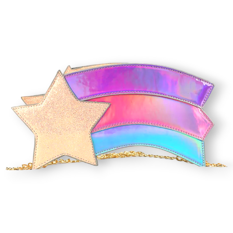 Make a cosmic statement with the sparkling and shining Shooting Star Crossbody! Be the envy of the universe with this glittery and iridescent bag that's sure to turn heads. Take it along for an adventure and feel the power of the stars!