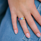 Silver Rainbow Floral Ring