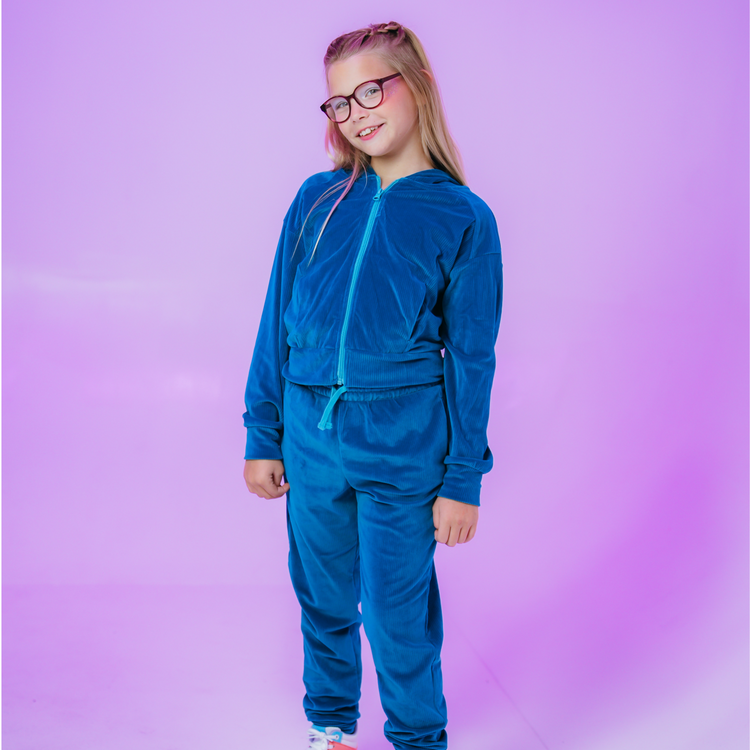 Teal City Chic Velour Tracksuit