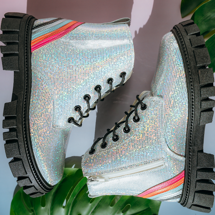 Silver Rainbow Boots