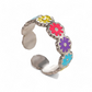 Silver Rainbow Floral Ring