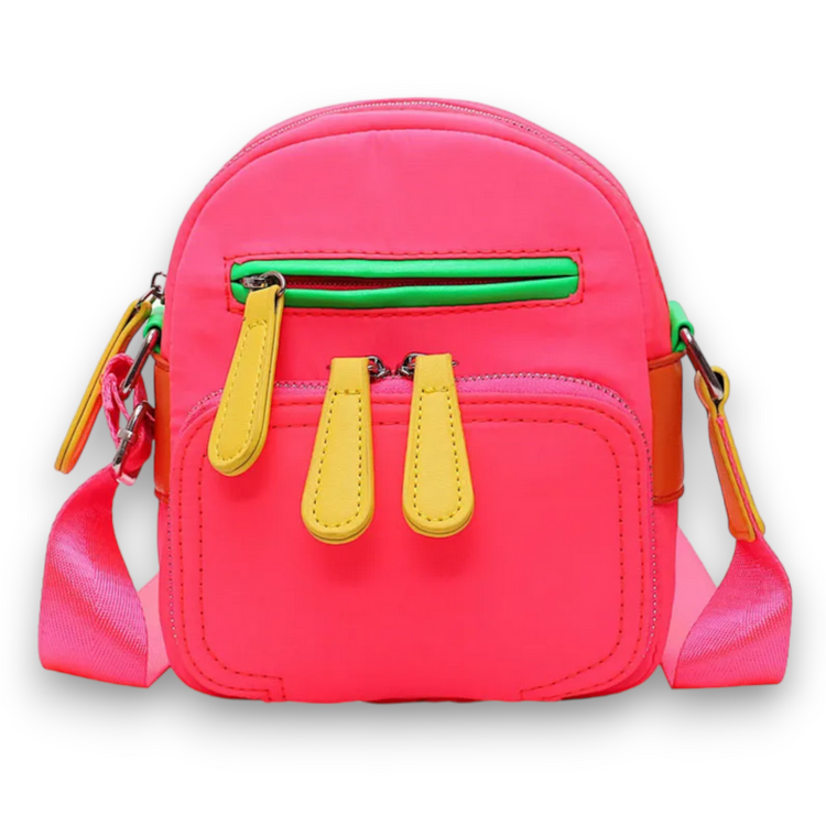 Bring back the 90's with the All That Crossbody! This fun and colorful bag will add a bright splash of nostalgia to your look - a perfect accessory for any 90's kid's kid (ha!). It's sure to become your go-to for a stylish throw-back vibe!